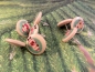 Preview: Weihnachtsmann Holz Knopf Ohrstecker Winter Schnee